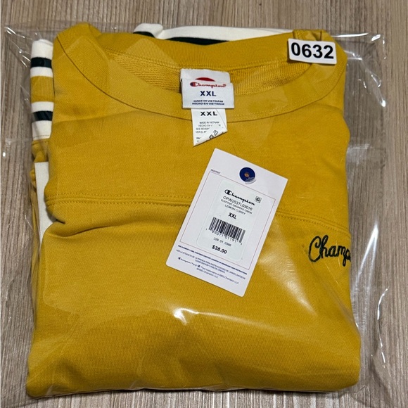 Champion Women's French Terry Sweatshirt - Yellow XL & XXL - Picture 10 of 10